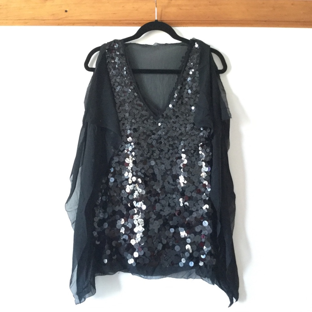 BCBGMaxAzria Silk Sequin Tunic - Picture 3 of 6